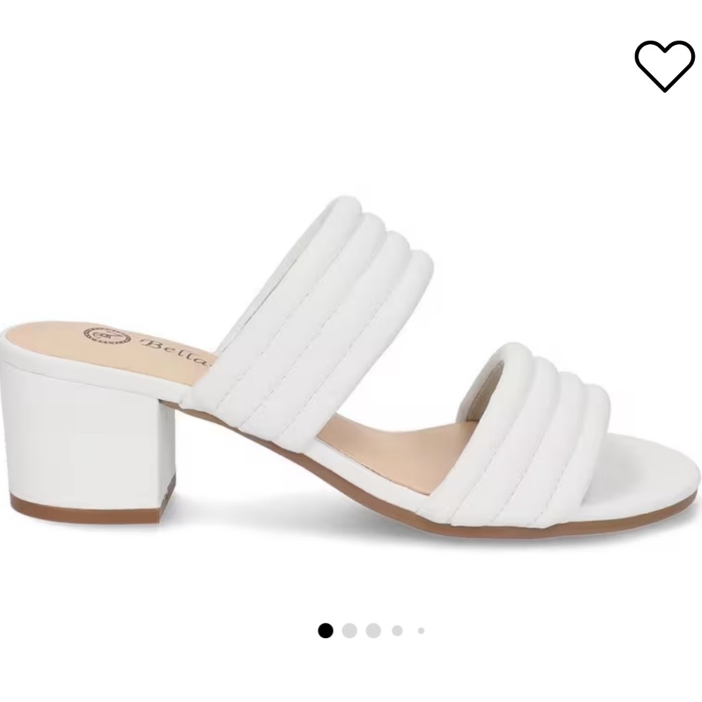 NWOT Bella Vita White Block Heel Sandals size 7 wide